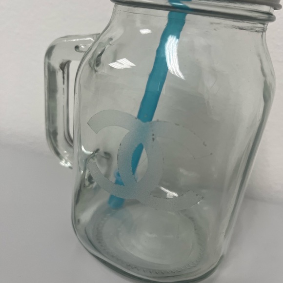 New Glass Mason Jar Mug with Custom Logo - Picture 4 of 5